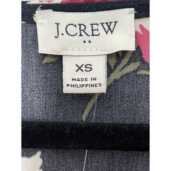 J.Crew Black Floral Print Faux Wrap High-Low Ruffle Hem Dress Size XS NWT - Picture 5 of 9